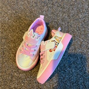 Sparkly Pink and White Kids Sneakers